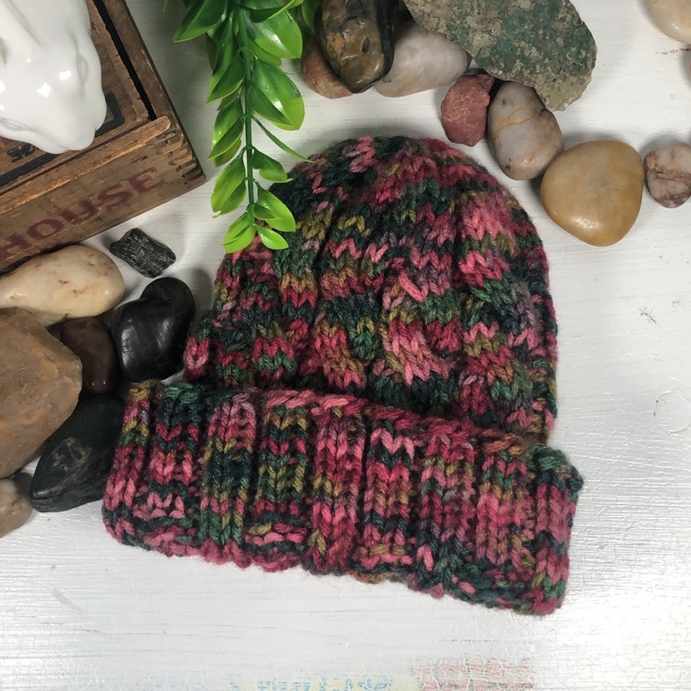Hand Knitted Multi Colored Infant to Toddler Hat 3-12 Months Warm Kids Knit Hat - Picture 9 of 10